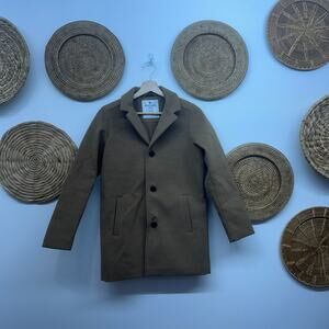 $99 Abercrombie Kids Tan Brown Wool Peacoat Winter Coat Jacket Kids Boys 11/12